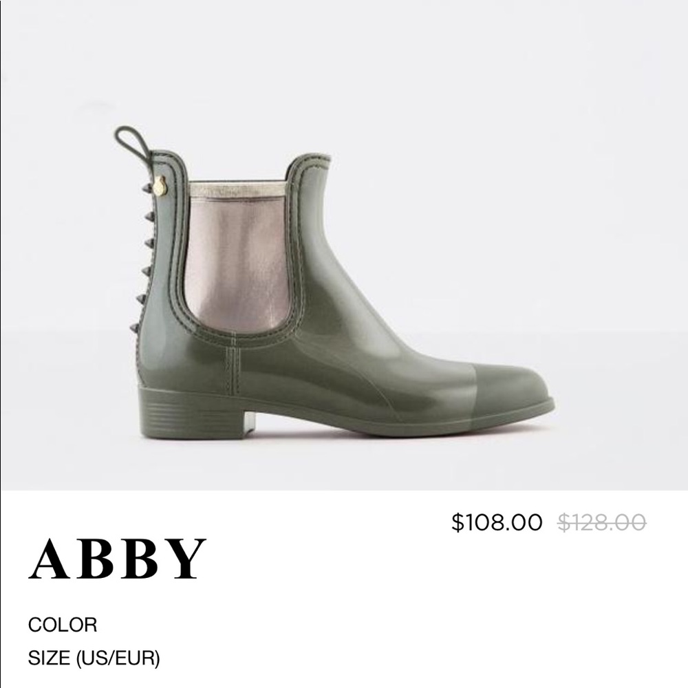 Black Lemon Jelly rain boots. Size 7